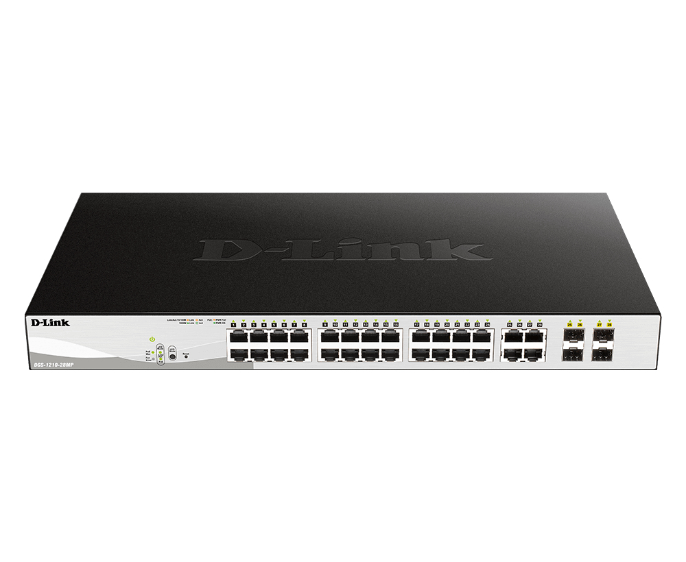 D-Link DGS-1210-28P netwerk-switch Managed L2 Gigabit Ethernet (10/100/1000) Power over Ethernet (PoE) 1U Zwart (DGS-1210-28P) thumbnail