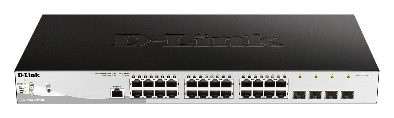 D-Link DGS-1210-28P/ME/E netwerk-switch Managed L2/L3 Gigabit Ethernet (10/100/1000) Power over Ethernet (PoE) 1U (DGS-1210-28P/ME/E) thumbnail