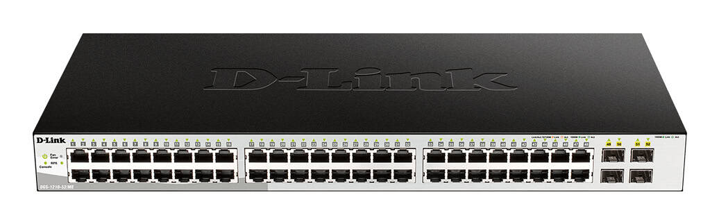 D-Link DGS-1210-52/ME Managed L2 Gigabit Ethernet (10/100/1000) 1U Zwart (DGS-1210-52/ME/E) thumbnail