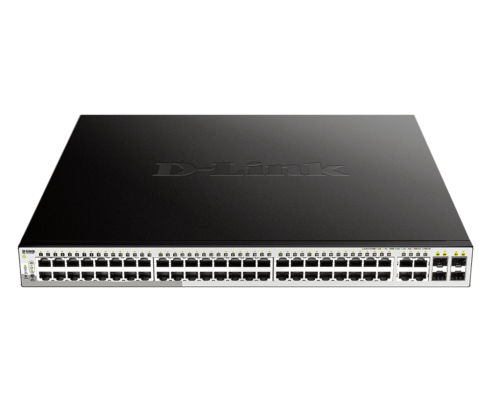 D-Link DGS-1210-52MP netwerk-switch Managed L2 Gigabit Ethernet (10/100/1000) 1U Zwart (DGS-1210-52MP) thumbnail
