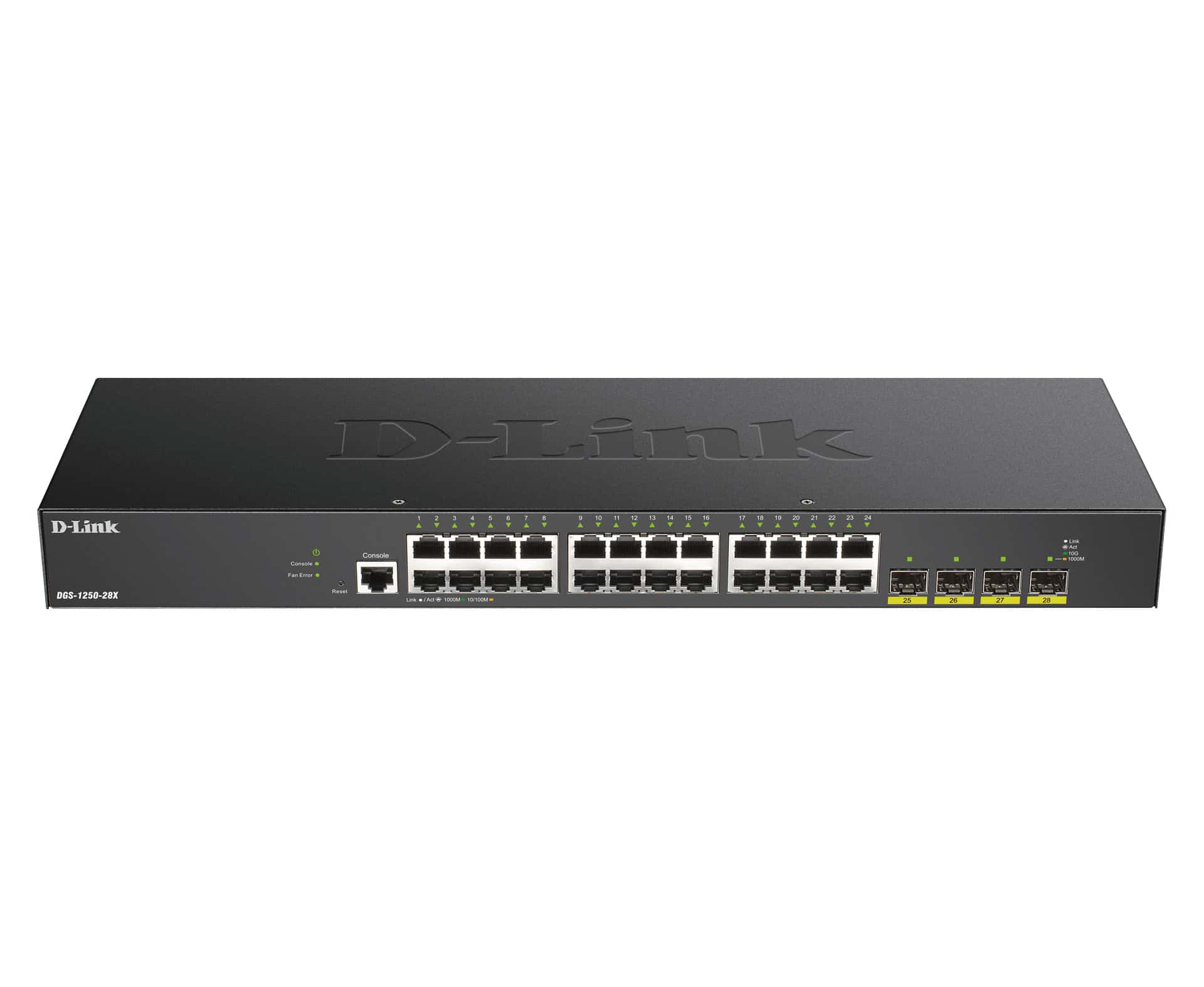 D-Link DGS-1250-28X Managed L3 Gigabit Ethernet (10/100/1000) Zwart (DGS-1250-28X/E) thumbnail