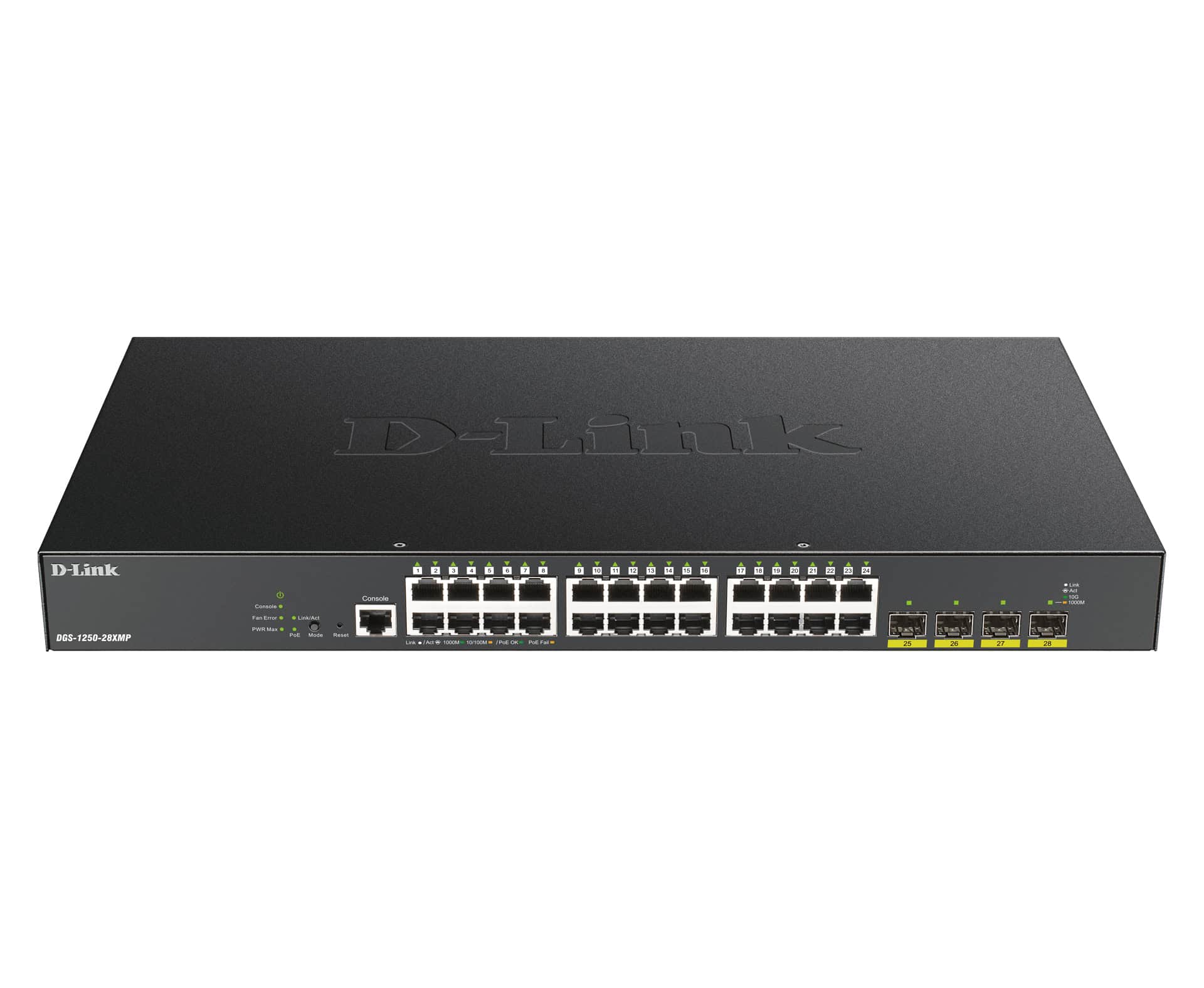 D-Link DGS-1250-28XMP Managed L3 Gigabit Ethernet (10/100/1000) Power over Ethernet (PoE) Zwart (DGS-1250-28XMP/E) thumbnail