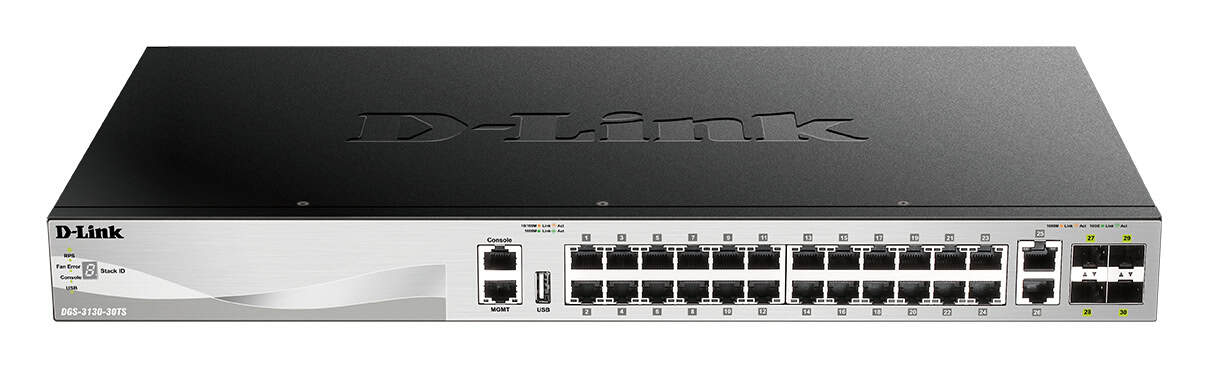 D-Link DGS-3130-30TS/E netwerk-switch Managed L3 Gigabit Ethernet (10/100/1000) Grijs (DGS-3130-30TS/E) thumbnail