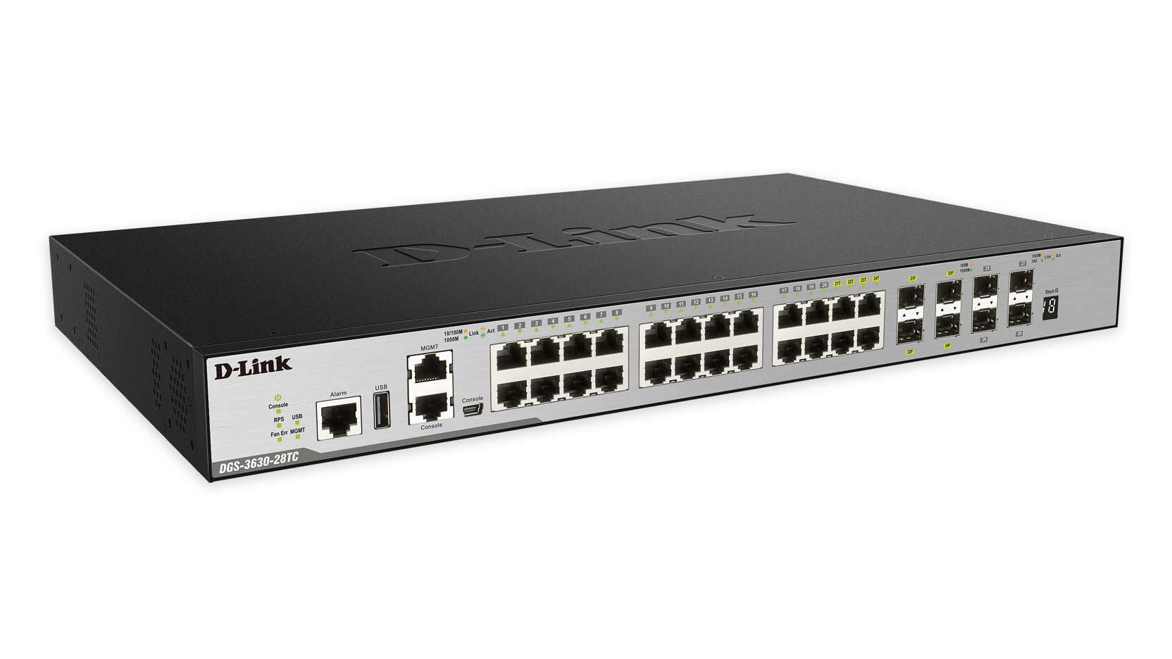 D-Link DGS-3630-28TC netwerk-switch Managed L3 Gigabit Ethernet (10/100/1000) 1U Zwart (DGS-3630-28TC/SI/E) thumbnail