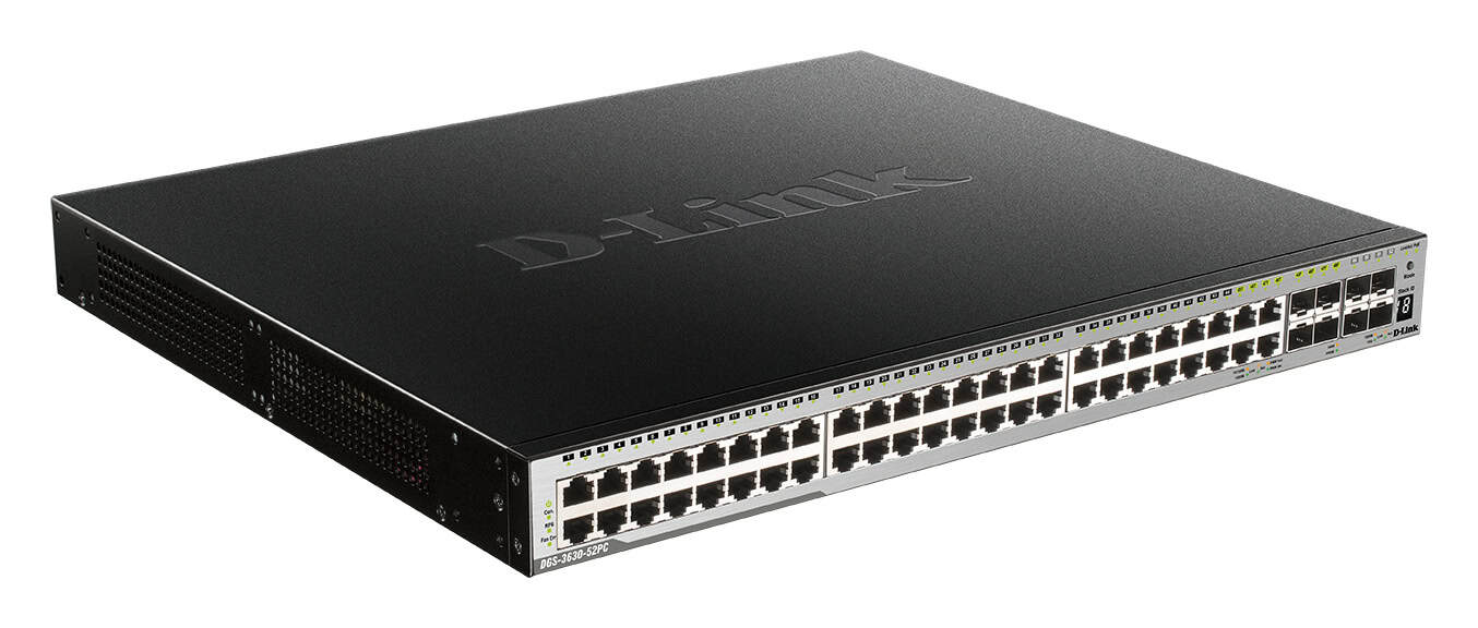 D-Link DGS-3630-52PC/SI netwerk-switch Managed L3 Gigabit Ethernet (10/100/1000) Power over Ethernet (PoE) Zwart, Grijs (DGS-3630-52PC/SI) thumbnail