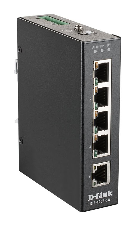 D-Link DIS-100E-5W netwerk-switch Unmanaged L2 Fast Ethernet (10/100) Zwart (DIS-100E-5W) thumbnail