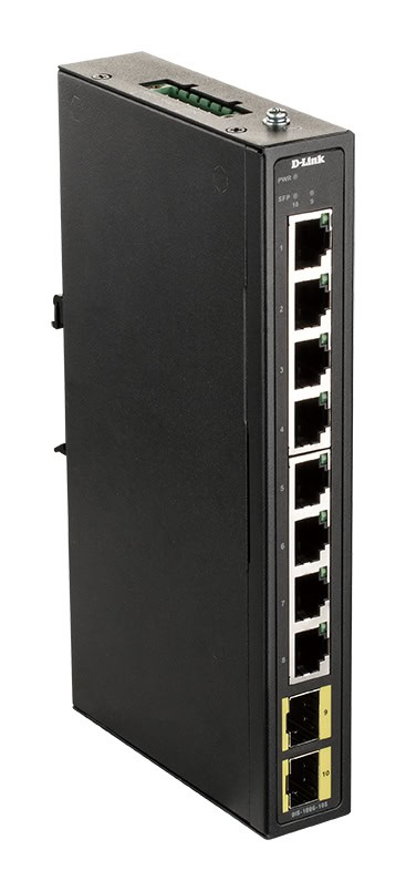 D-Link DIS-100G-10S netwerk-switch Unmanaged Gigabit Ethernet (10/100/1000) DIN rail Zwart (DIS-100G-10S) thumbnail