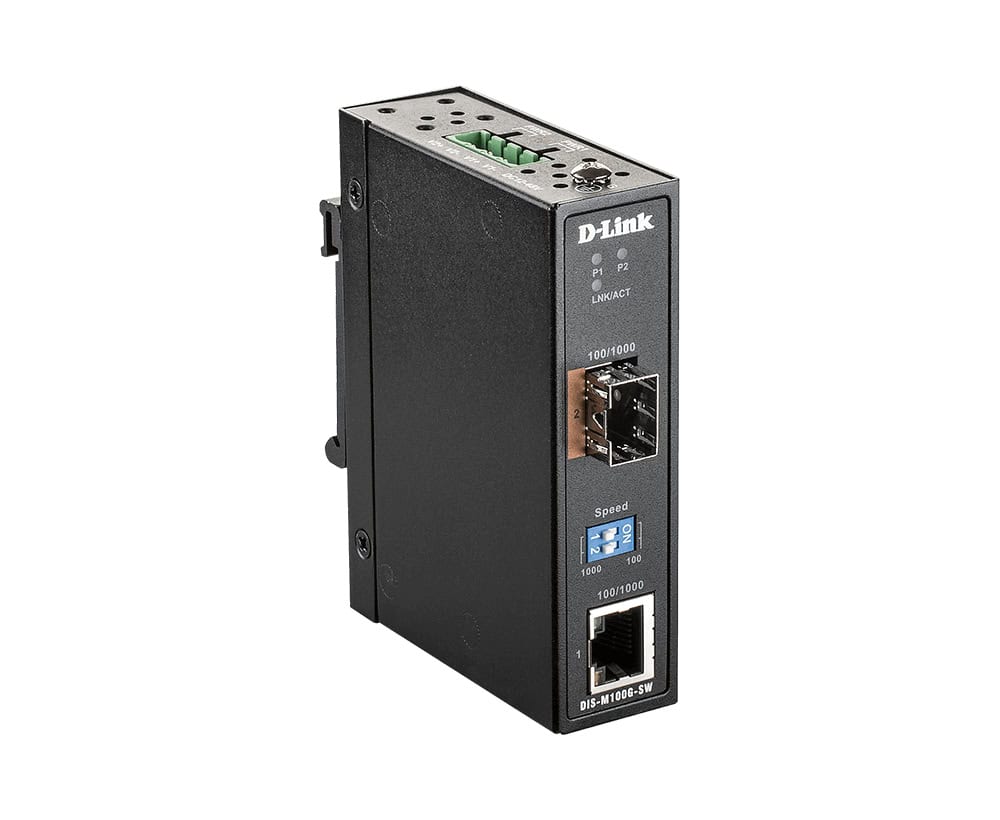 D-Link DIS-M100G-SW netwerk media converter 4000 Mbit/s Multimode, Single-mode Zwart (DIS-M100G-SW) thumbnail