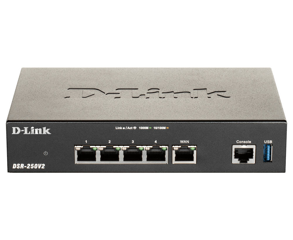 D-Link DSR-250V2 draadloze router Gigabit Ethernet Zwart (DSR-250V2/E) thumbnail