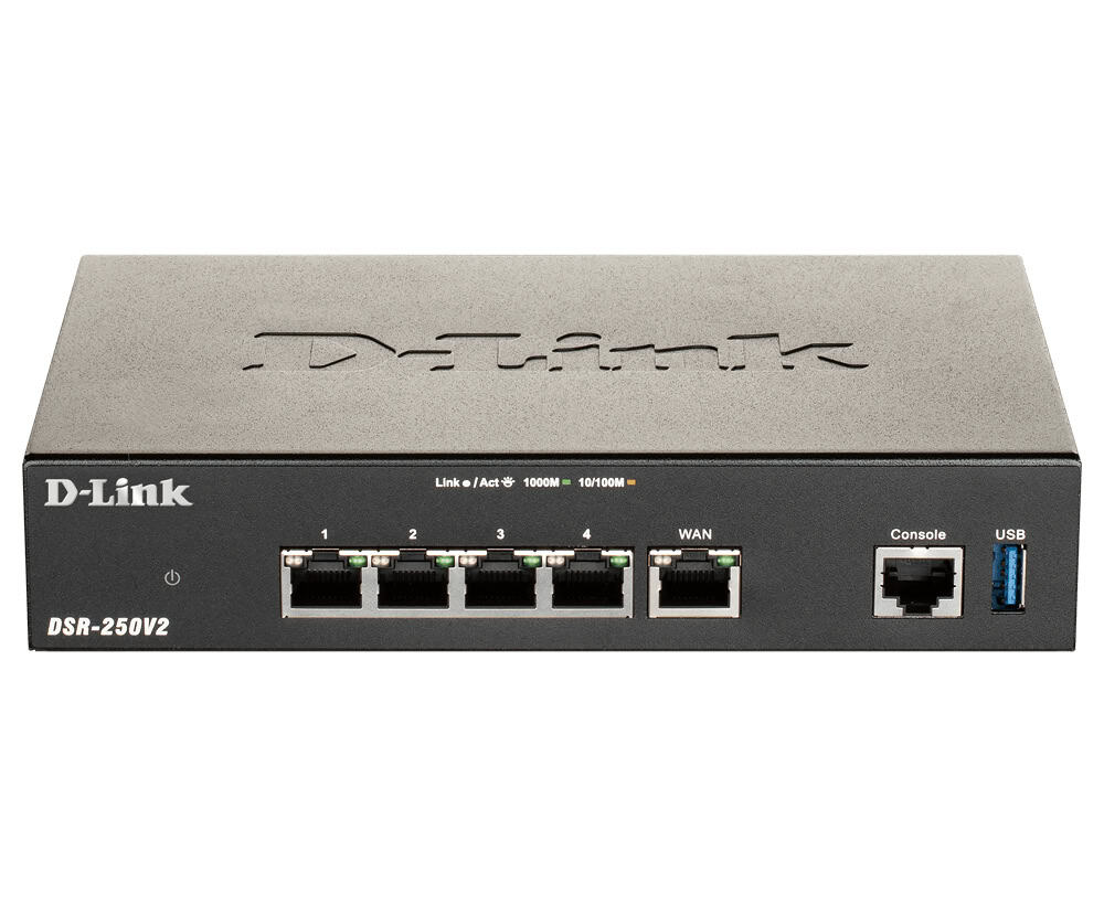 D-Link DSR-250V2 draadloze router Gigabit Ethernet Zwart (DSR-250V2/E) thumbnail