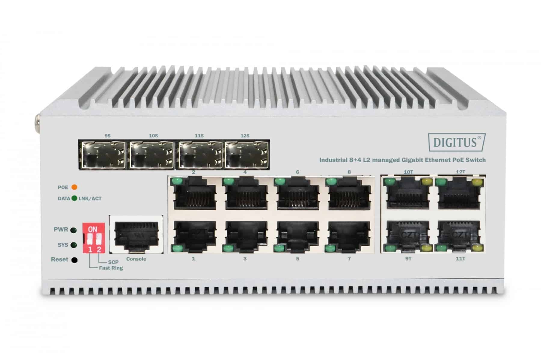 DIGITUS Switch 8 Port Gigabit PoE, L2 managed, 4 SFP Uplink (DN-651139) thumbnail
