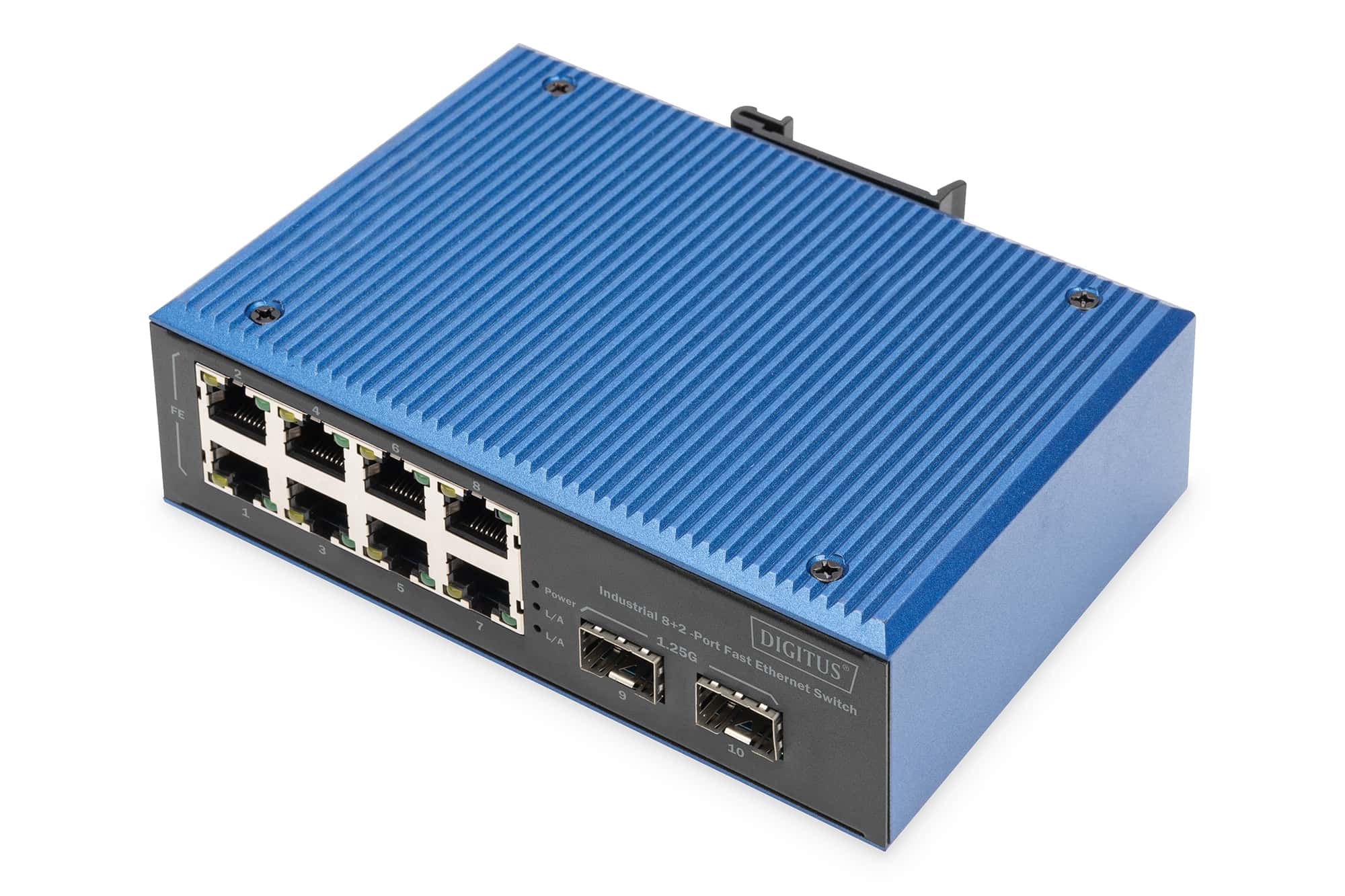 Digitus DN-651146 netwerk-switch Unmanaged Fast Ethernet (10/100) Zwart, Blauw (DN-651146) thumbnail