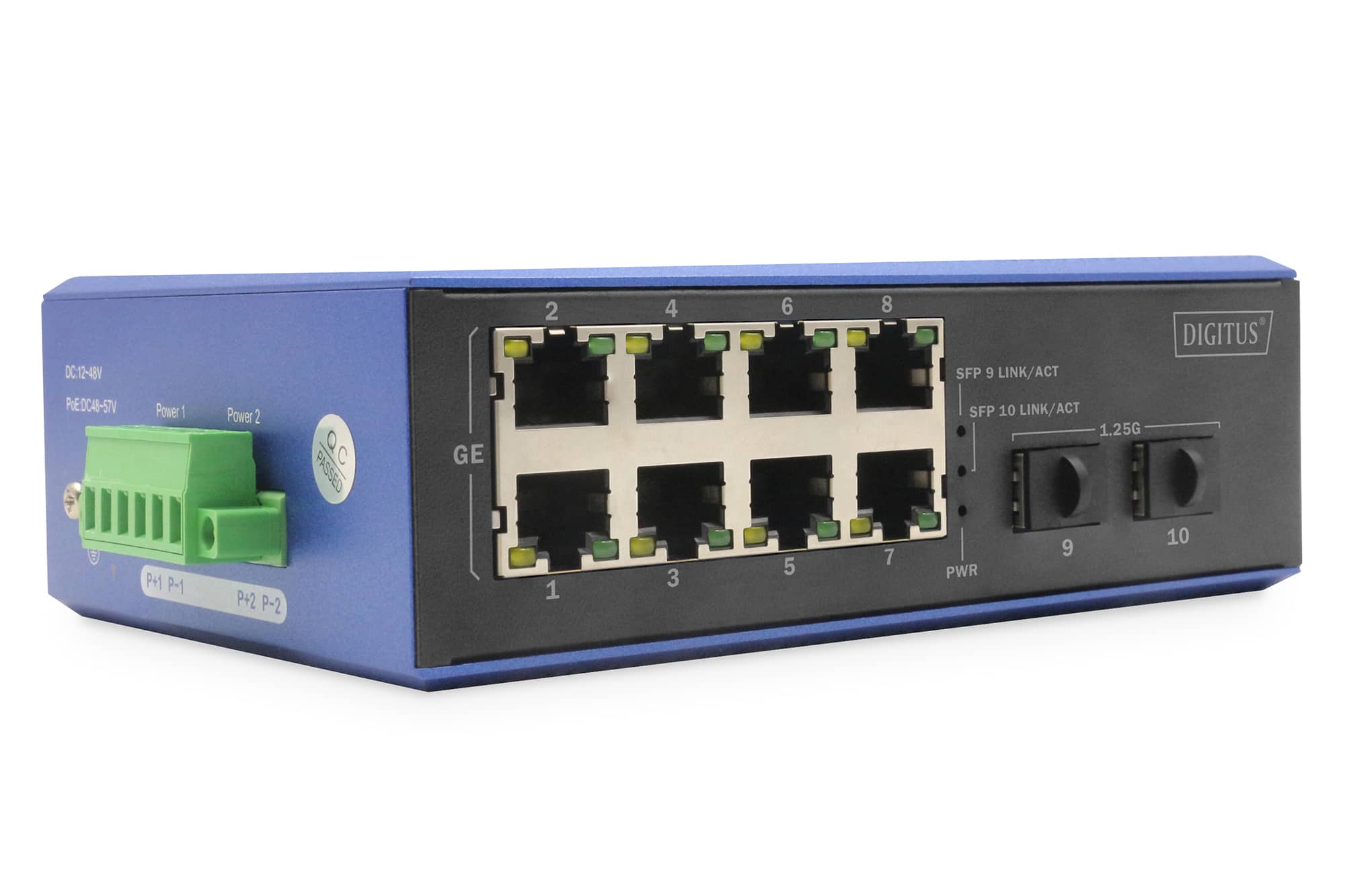 Digitus DN-651150 netwerk-switch Unmanaged Gigabit Ethernet (10/100/1000) Zwart, Blauw (DN-651150) thumbnail