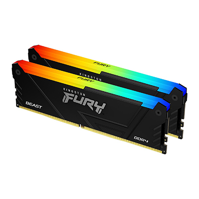 Kingston Technology FURY Beast 16GB 2666MT/s DDR4 CL16 DIMM (Sets van 2) RGB (KF426C16BB2AK2/16) thumbnail