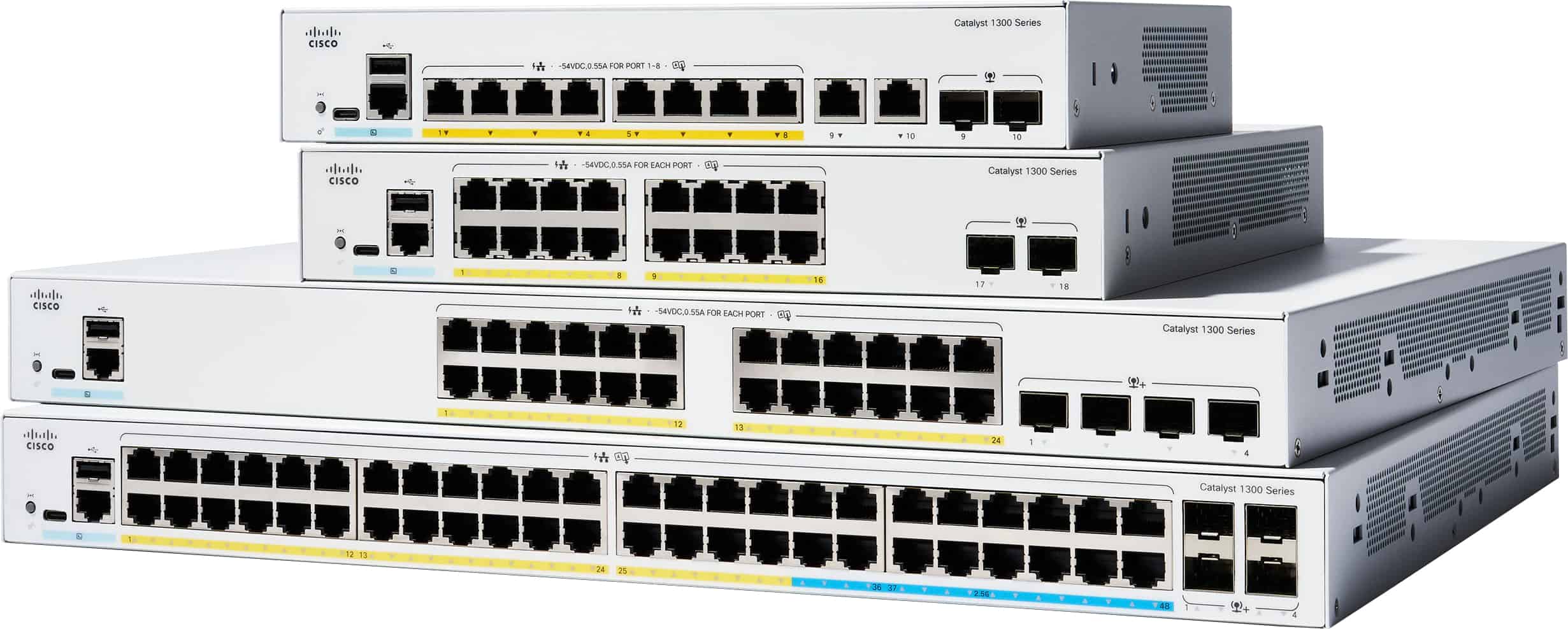 Cisco Catalyst 1300 Managed L2/L3 Gigabit Ethernet (10/100/1000) Power over Ethernet (PoE) Grijs (C1300-24P-4G) thumbnail