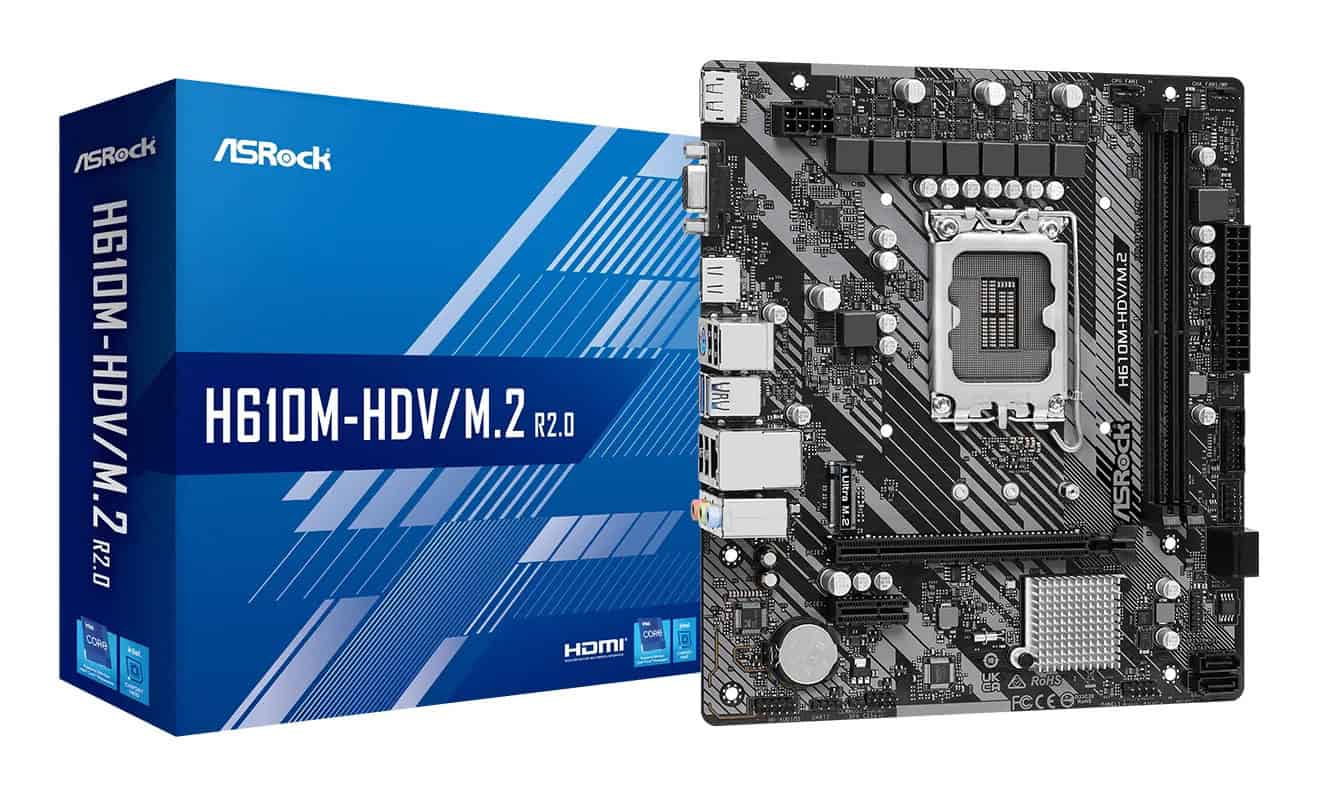 ASRock 1700 ASROCK H610M-HDV/M.2 R2.0 mATX D4 (90-MXBJH0-A0UAYZ) thumbnail