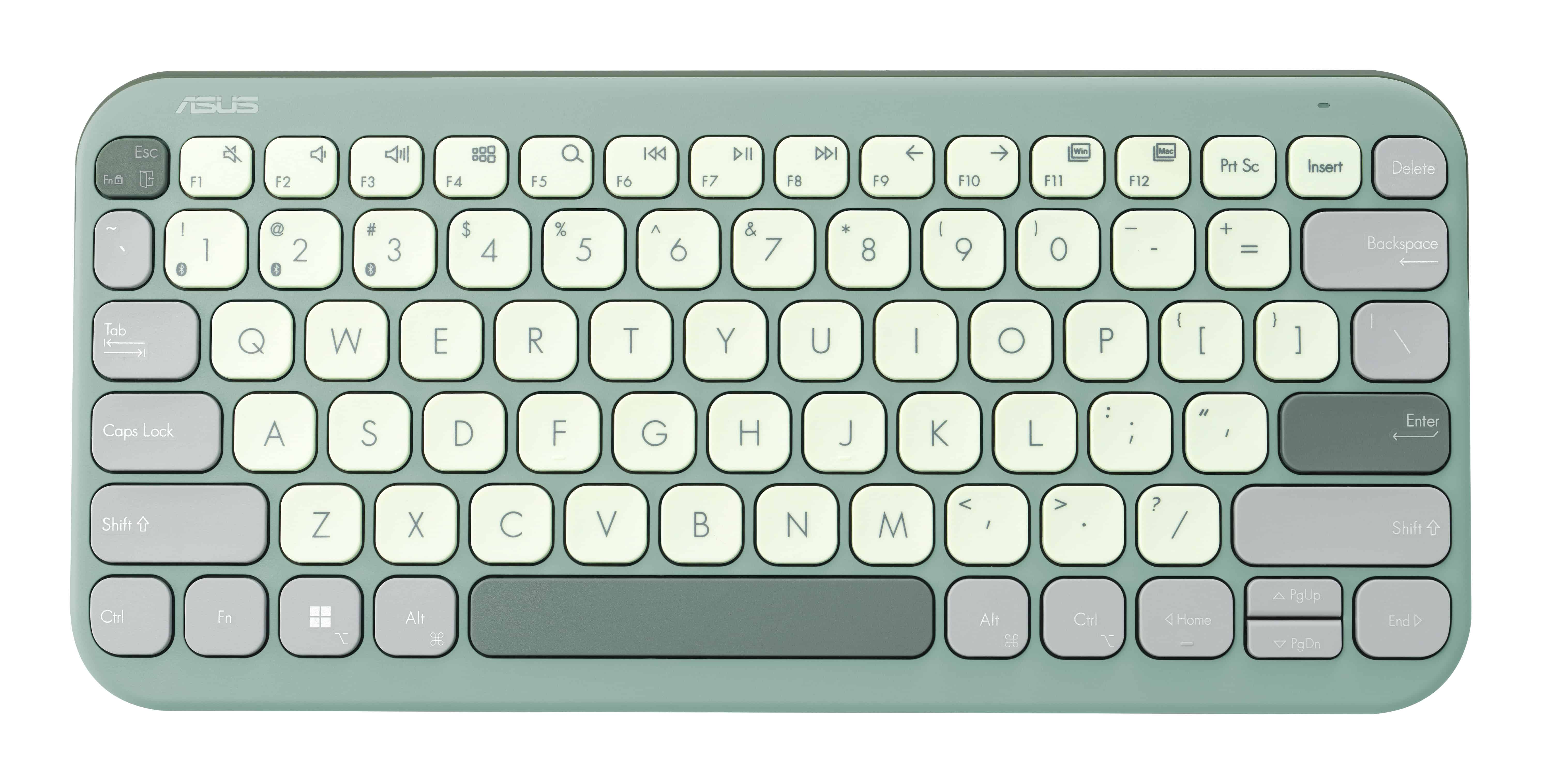 ASUS KW100 KEYBOARD/GN/UI/80 toetsenbord Thuis Bluetooth Groen, Latte (90XB0880-BKB050) thumbnail