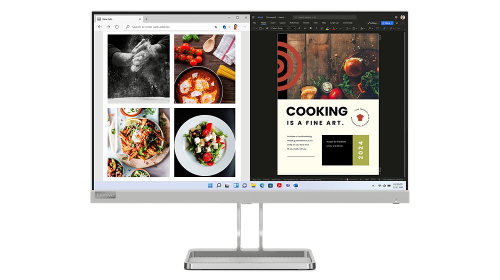 Lenovo L24i-40 LED display 60,5 cm (23.8) 1920 x 1080 Pixels Full HD Grijs (67A8KAC3EU) thumbnail