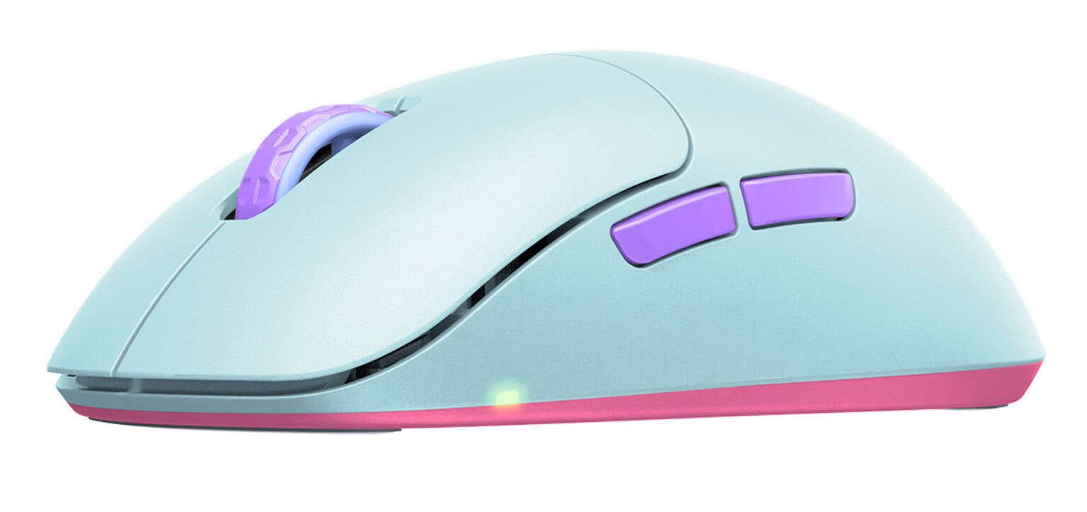 CHERRY XTRFY M8 Wireless muis Gamen Rechtshandig RF Wireless + USB Type-C Optisch 26000 DPI (M8W-FROSTY-MINT) thumbnail