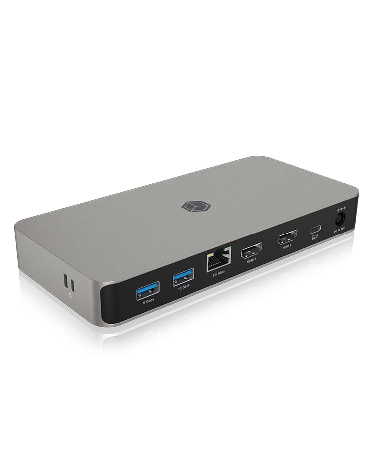 ICY BOX IB-DK2880-C41 Bedraad USB4 Antraciet, Zwart (IB-DK2880-C41) thumbnail