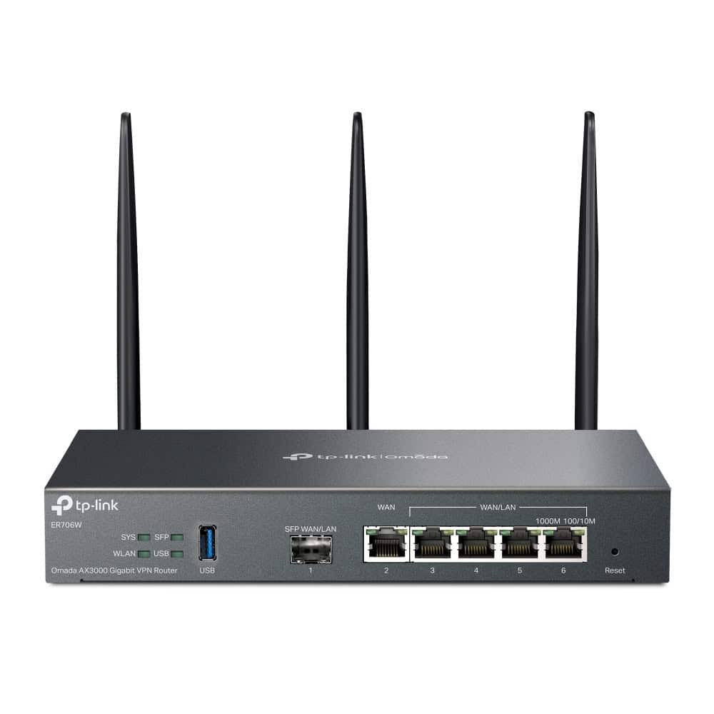 TP-Link Omada ER706W draadloze router Gigabit Ethernet Dual-band (2.4 GHz / 5 GHz) Zwart (ER706W) thumbnail