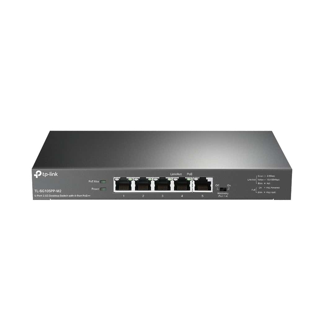 TP-Link TL-SG105PP-M2 netwerk-switch Unmanaged Gigabit Ethernet (10/100/1000) Power over Ethernet (PoE) Zwart (TL-SG105PP-M2) thumbnail