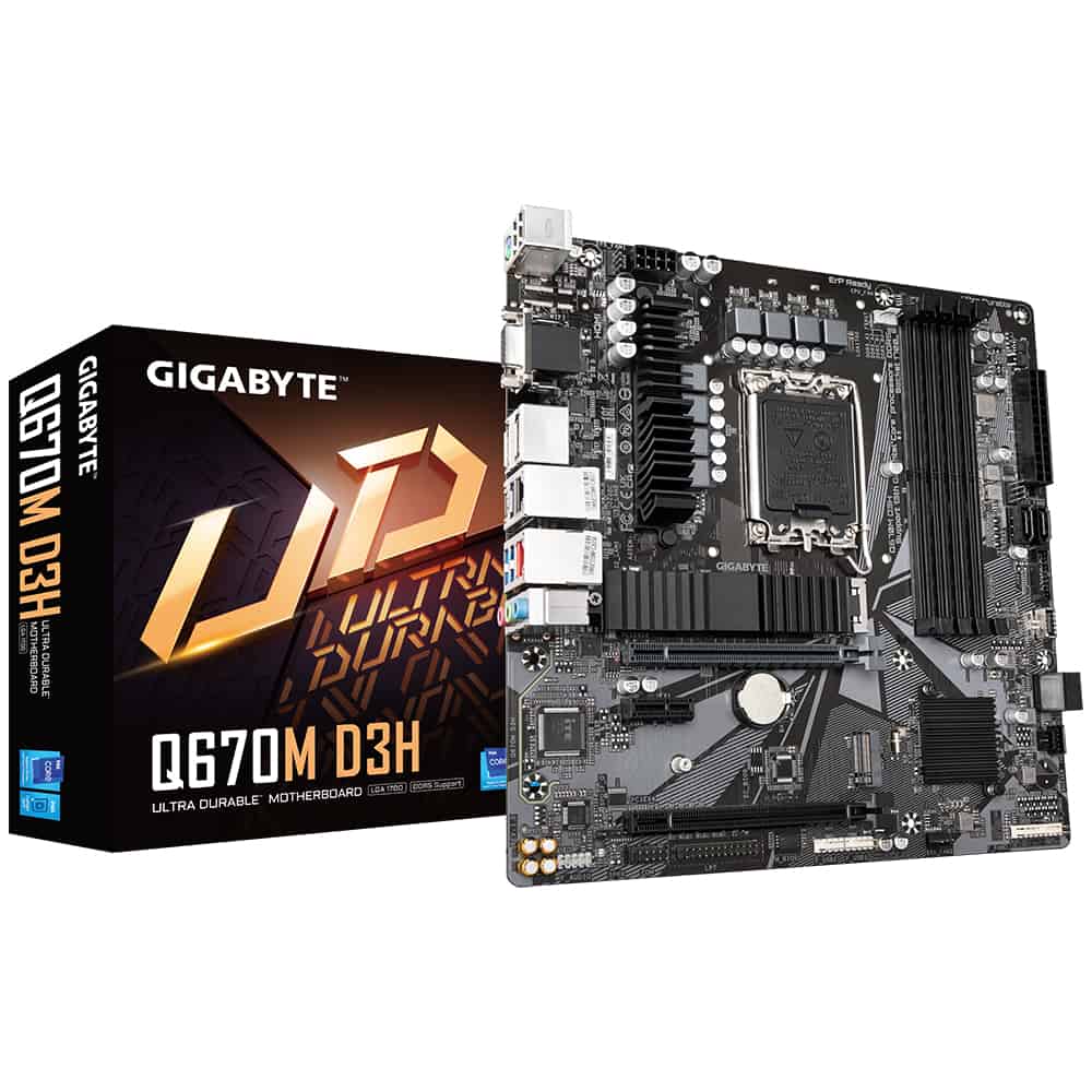 Gigabyte Q670M D3H (rev. 1.0) Intel Q670 LGA 1700 micro ATX (Q670M D3H) thumbnail