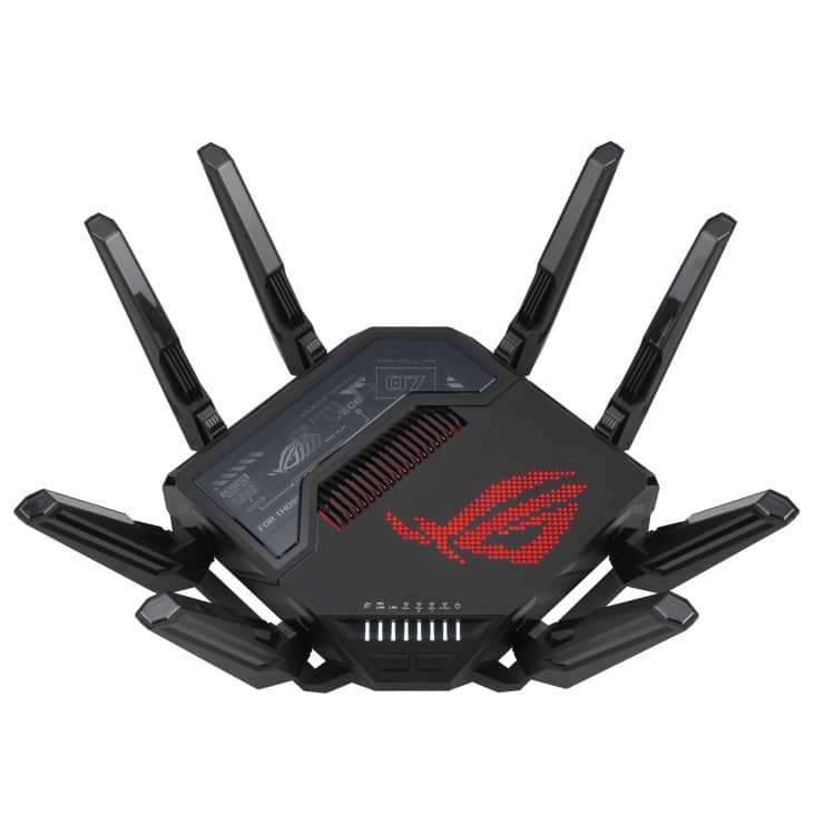ASUS ROG Rapture GT-BE98 draadloze router 10 Gigabit Ethernet Quad-band (2.4 GHz / 5 GHz-1 / 5 GHz-2 / 6 GHz) Zwart (90IG08F0-MO9A0V) thumbnail ASUS ROG Rapture GT-BE98 draadloze router 10 Gigabit Ethernet Quad-band (2.4 GHz / 5 GHz-1 / 5 GHz-2 / 6 GHz) Zwart (90IG08F0-MO9A0V) thumbnail