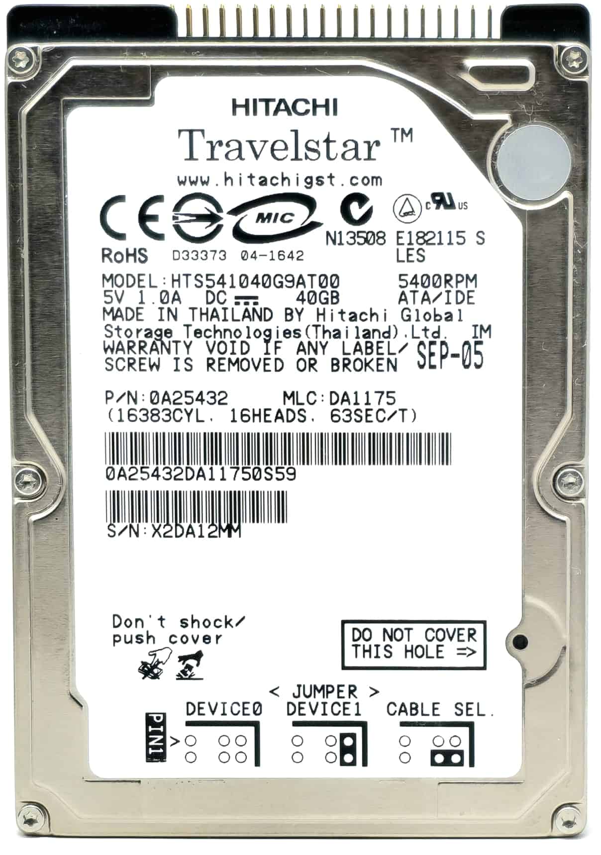 HP Harddisk drive EIO (HTS541040G9AT00) thumbnail