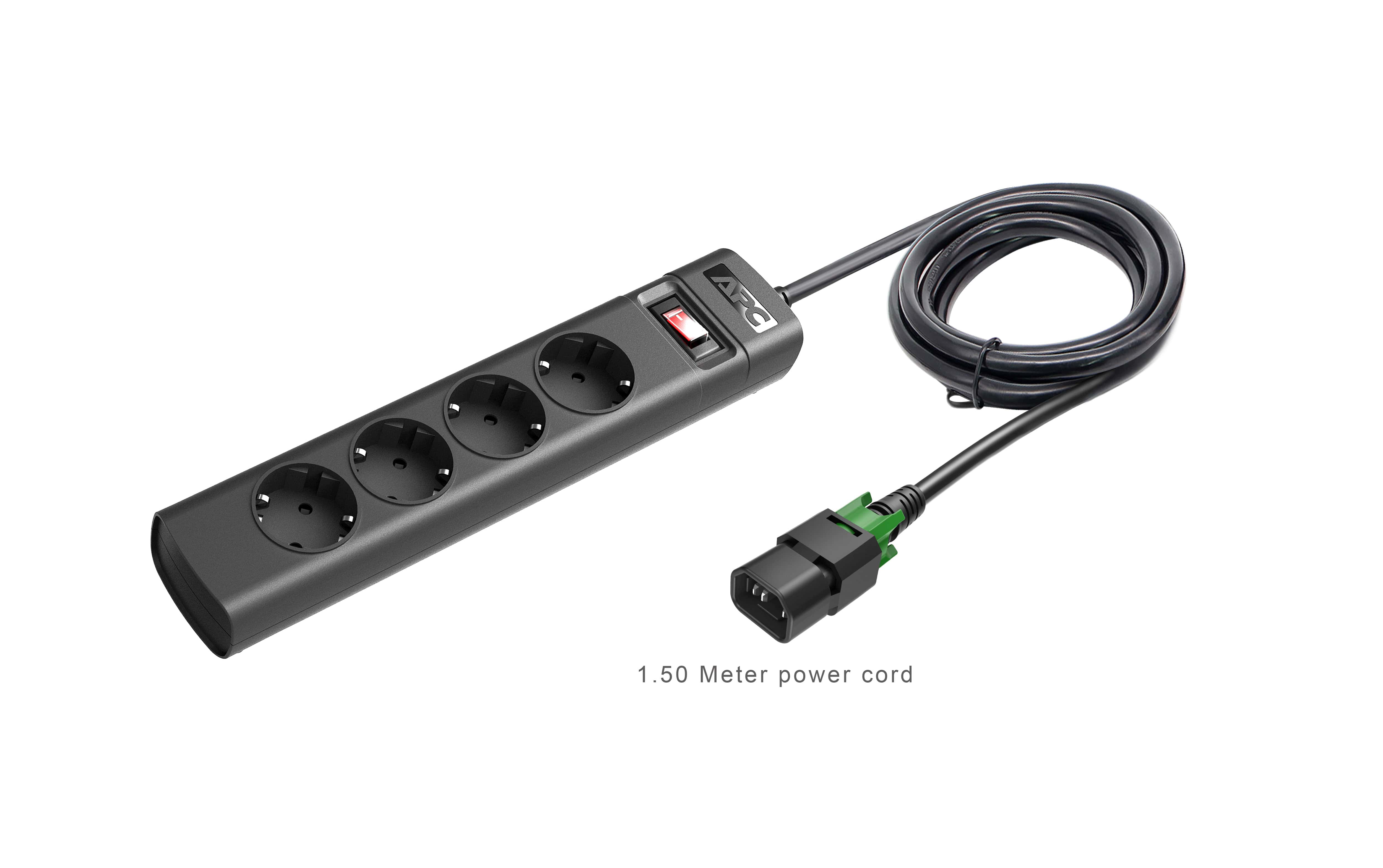 APC Stekkerdoos, vergrendelbare C14 stekker -> 4x stopcontact, 2300Watt (QARA20141-00) thumbnail