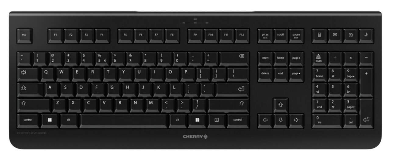 CHERRY KW 3000 toetsenbord Universeel RF Draadloos QWERTY US International Zwart (JK-3000EU-2) thumbnail