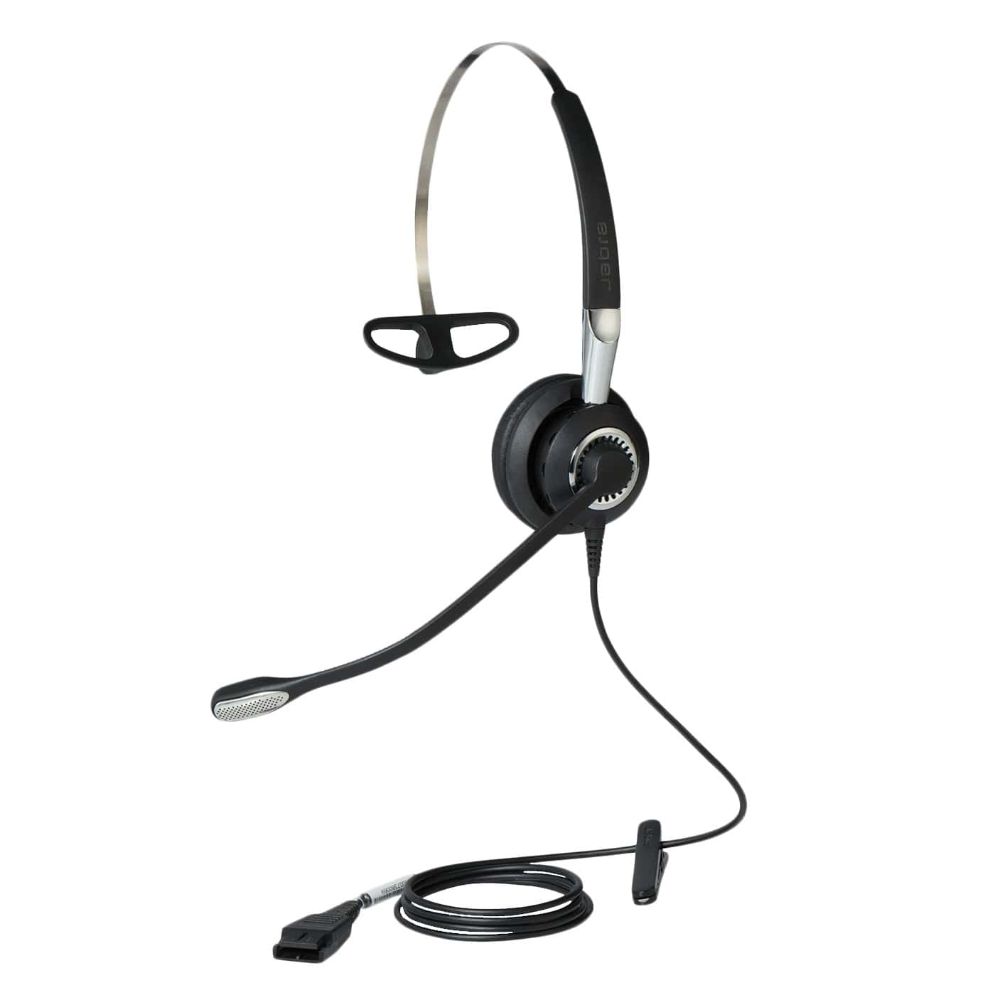 Jabra Biz 2400 II QD Mono NC 3-in-1 Wideband Balanced Headset Bedraad Neckband, oorhaak, Hoofdband Kantoor/callcenter Zwart, Zilver (2486-825-209) thumbnail