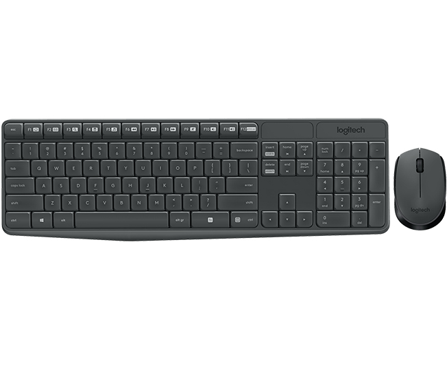 Logitech MK235 toetsenbord Inclusief muis RF Draadloos Portugees Grijs (920-007917) thumbnail