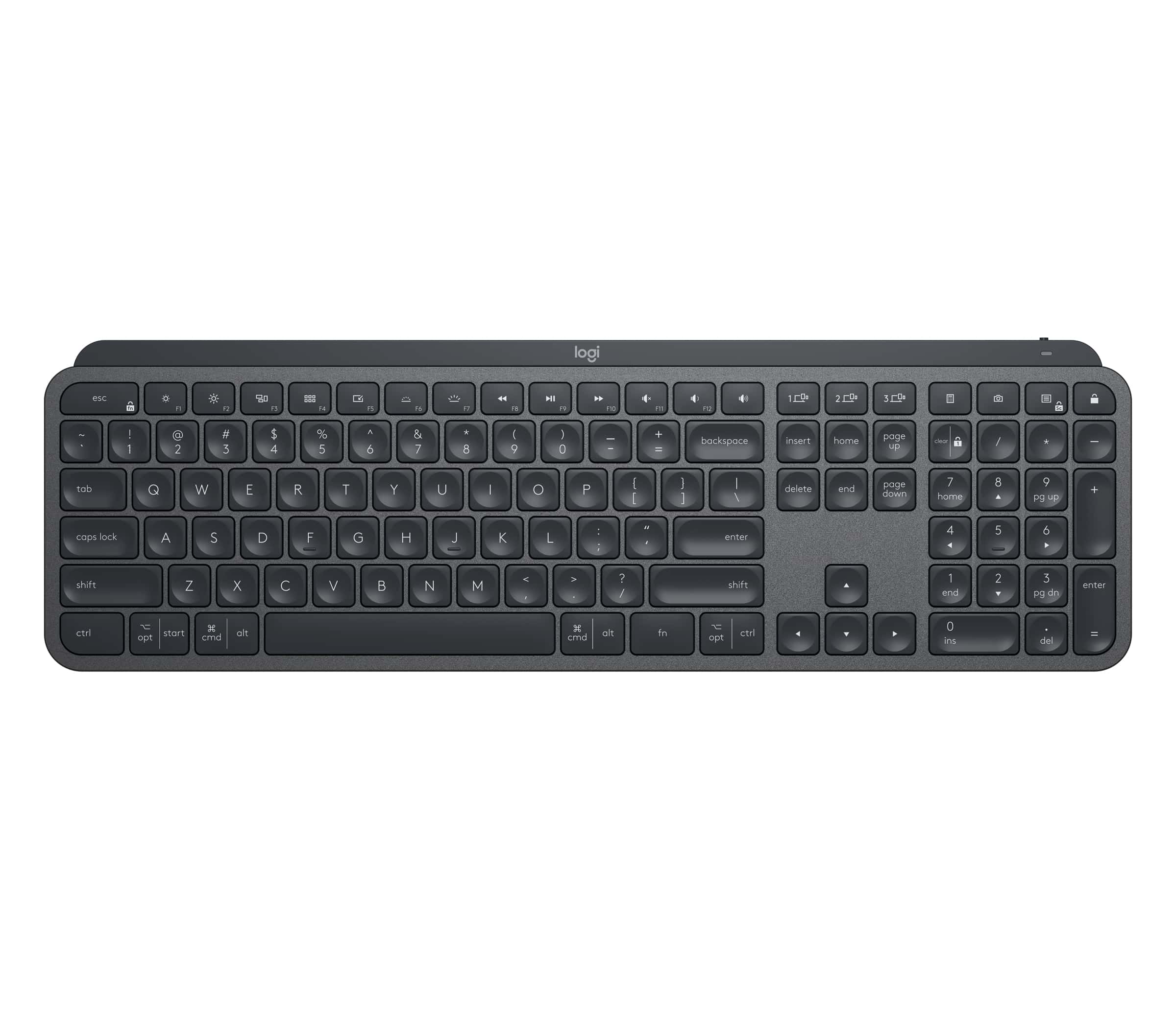 Logitech MX Keys toetsenbord RF-draadloos + Bluetooth Portugees Grafiet (920-010811) thumbnail