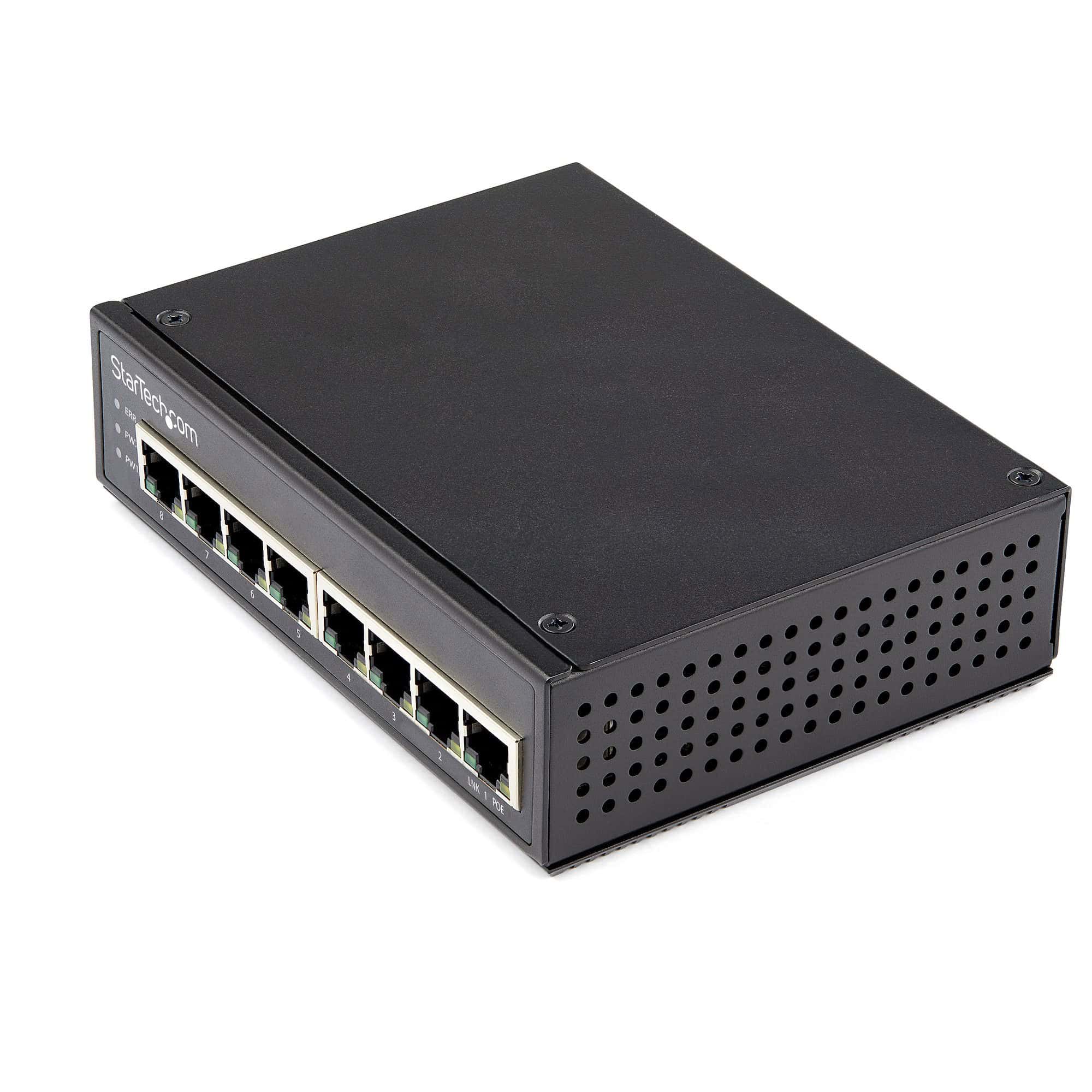 StarTech.com Industrial 8 Port Gigabit PoE Switch 30W Power Over Ethernet Switch GbE PoE+ Unmanaged Switch Rugged High Power Gigabit Netwerk Switch IP-30/ -40 C 75 C (IESC1G80UP) thumbnail
