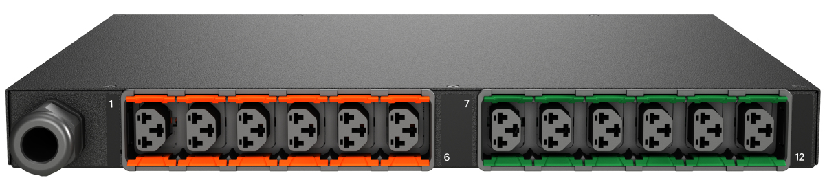 Vertiv Geist GR30202 energiedistributie 12 AC-uitgang(en) Zwart, Groen, Oranje (GR30202) thumbnail