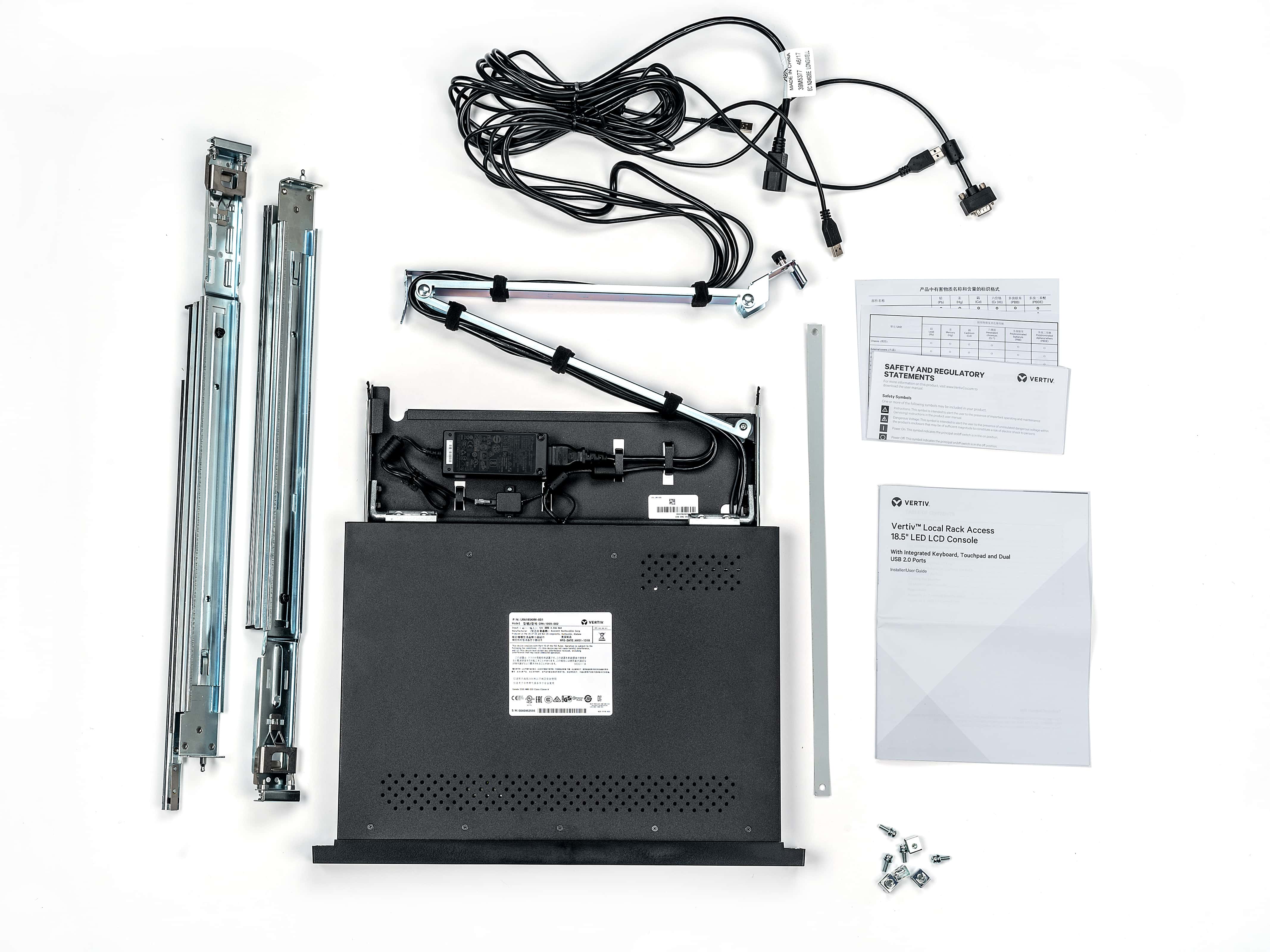 Vertiv Avocent 19”-LCD-console voor toegang tot lokale rack, USB KB, 2 USB PASS-FRA (LRA185KMM-204) thumbnail