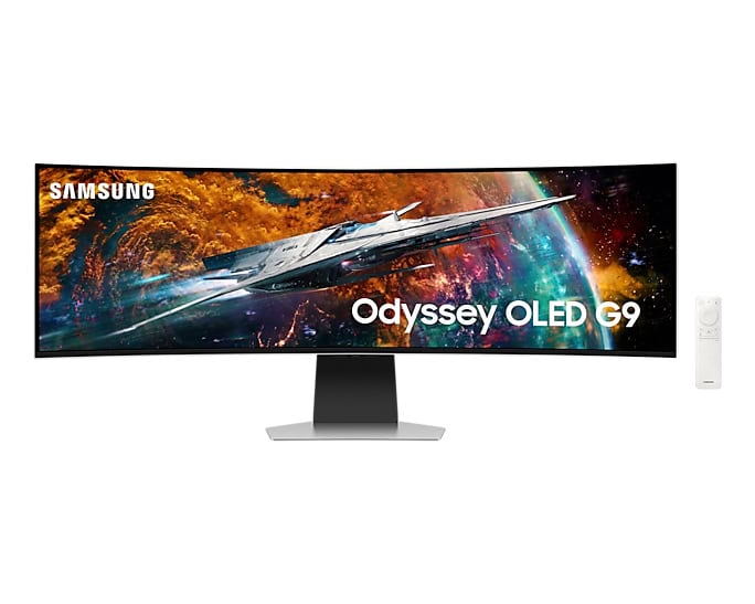 Samsung Odyssey LS49CG950SUXDU computer monitor 124,5 cm (49") 5120 x 1440 Pixels Dual QHD OLED Zilver (LS49CG950SUXDU) thumbnail