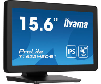 iiyama ProLite T1633MSC-B1 computer monitor 39,6 cm (15.6") 1920 x 1080 Pixels Full HD LCD Touchscreen Zwart (T1633MSC-B1) thumbnail