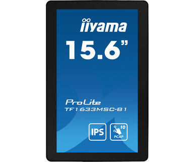 iiyama ProLite TF1633MSC-B1 computer monitor 39,6 cm (15.6") 1920 x 1080 Pixels Full HD Touchscreen Zwart (TF1633MSC-B1) thumbnail