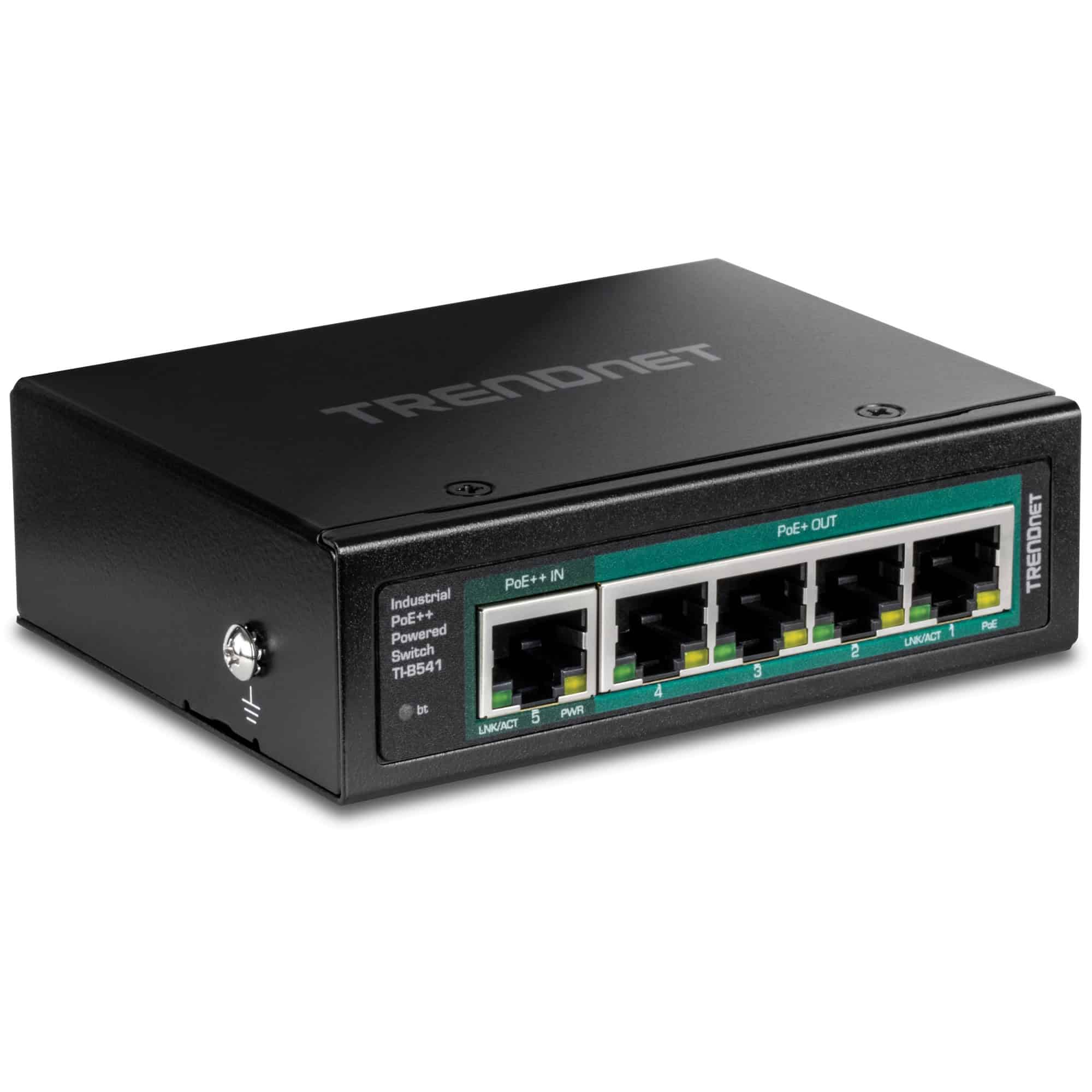 TRENDnet TI-B541 5-Port DIN-Rail Switch, PoE++ Powered mit PoE Pass-Through (TI-B541) thumbnail