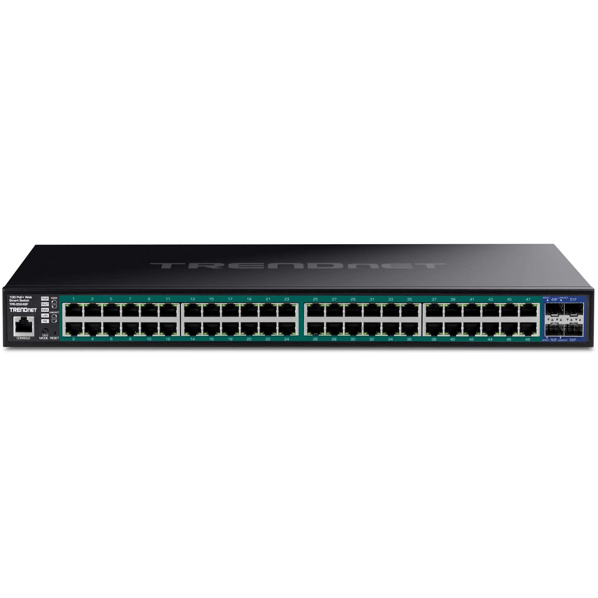 TRENDnet 52-Port Gigabit Web Smart 740W PoE+ Switch 10G SFP+ (TPE-3524SF) thumbnail