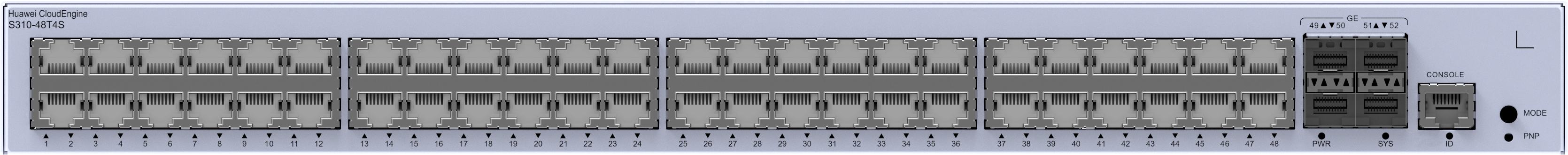 HUAWEI eKit S310 Series S310-48T4S Managed L2+ Gigabit Ethernet (10/100/1000) 1U Grijs (98012203) thumbnail