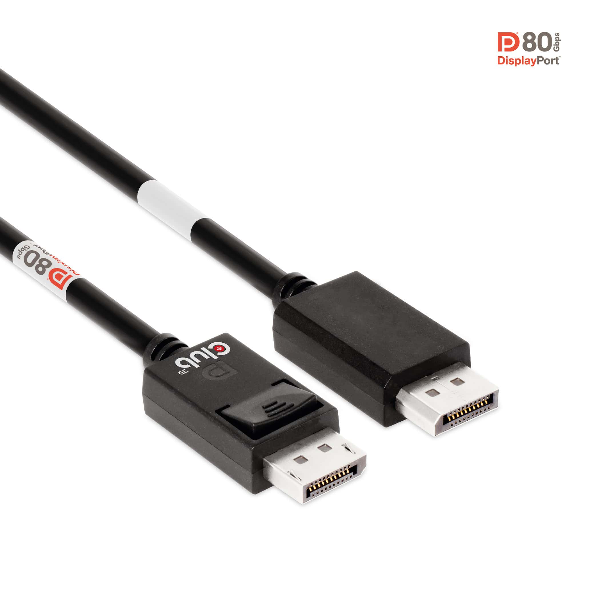 CLUB3D DisplayPort 2.1 Bi-Directional VESA DP80 Gecertificeerde kabel 4K240Hz, 8K60Hz or 10K30Hz M/M 1.2m/3.94ft (CAC-1091) thumbnail