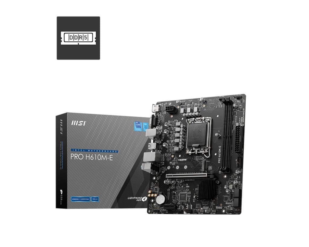 MSI PRO H610M-E moederbord Intel H610 LGA 1700 micro ATX (7D48-019R) thumbnail