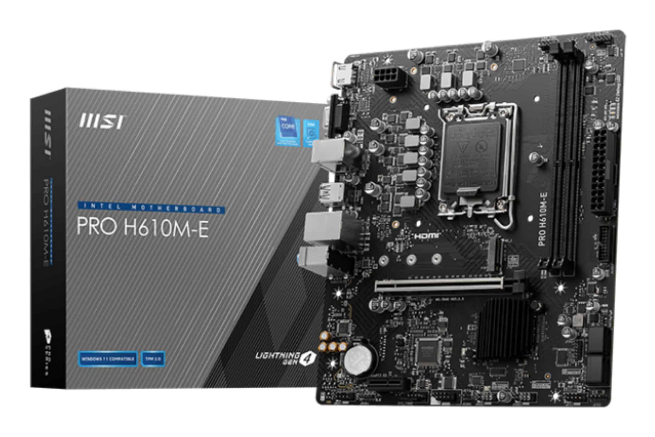 MSI PRO H610M-E moederbord Intel H610 LGA 1700 micro ATX (7D48-019R) thumbnail