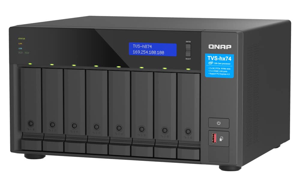 QNAP TVS-H874T-I9-64G data-opslag-server NAS Tower Ethernet LAN Zwart (TVS-H874T-I9-64G) thumbnail