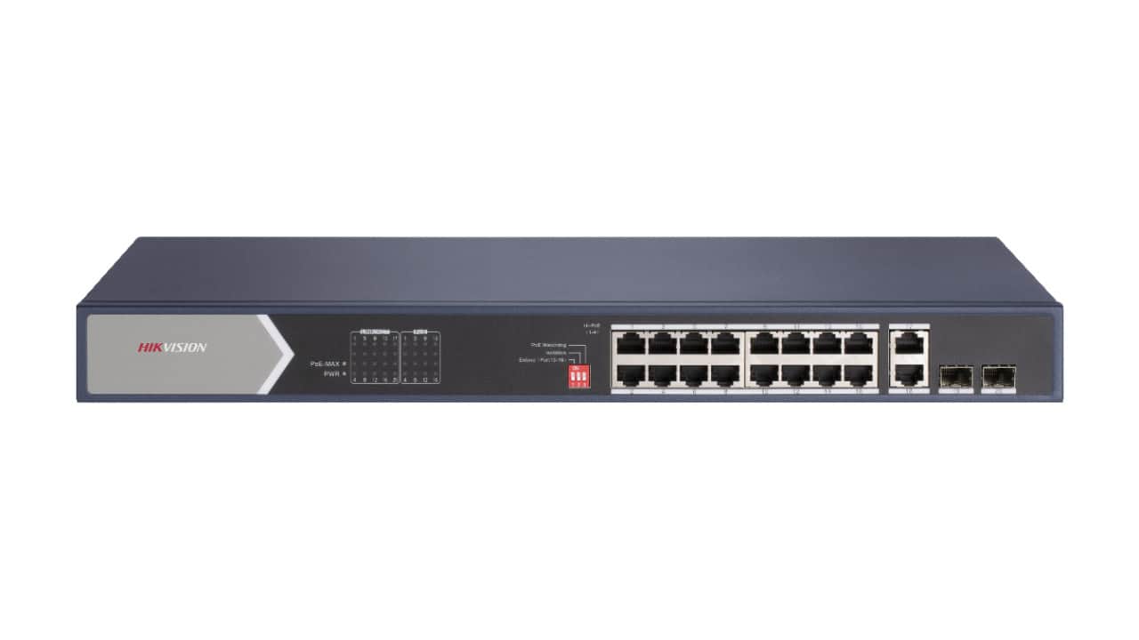 Hikvision DS-3E0520HP-E netwerk-switch Unmanaged Gigabit Ethernet (10/100/1000) Power over Ethernet (PoE) Blauw (301801516) thumbnail