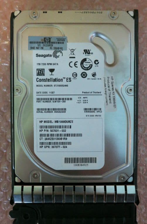 HP SPS-DRV HD 1TB 3.5 7.2K 3G SATA MDL (536648-001) thumbnail