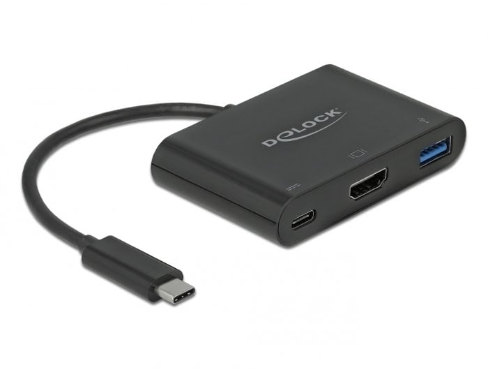 DeLOCK 64091 interface hub USB 3.2 Gen 1 (3.1 Gen 1) Type-C Zwart (64091) thumbnail
